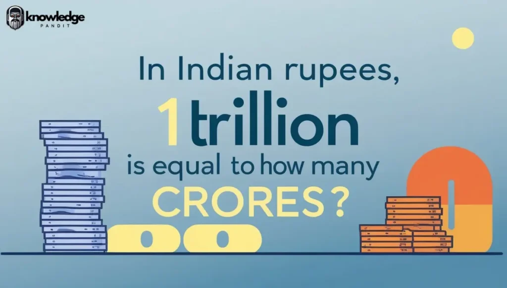 In Indian Rupees, 1 trillion is equal to how many crores?